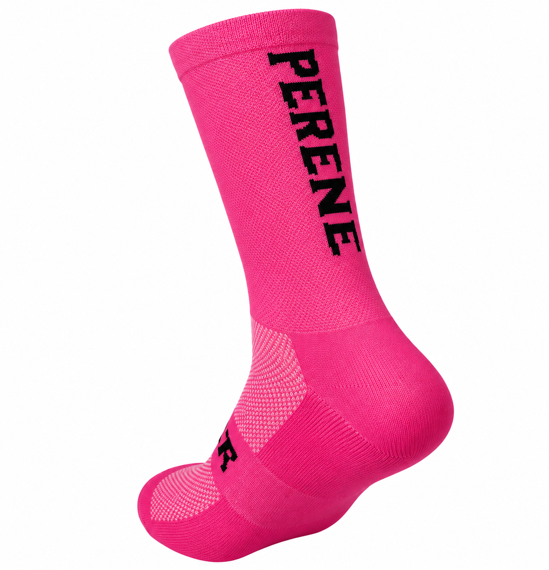 PERENE Performance Cycling Socks [Pink with Black Logo]