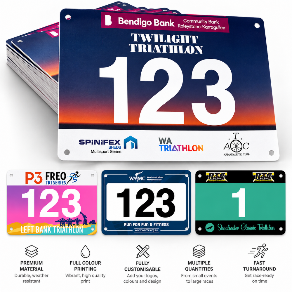 Custom Race Bibs | Personalised Event Numbers