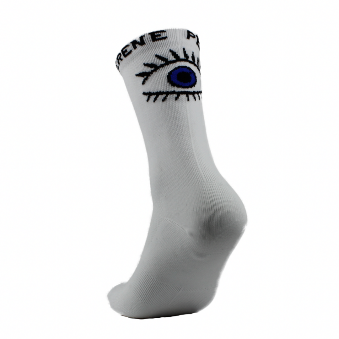 PERENE Performance Cycling Socks [White with Eye]