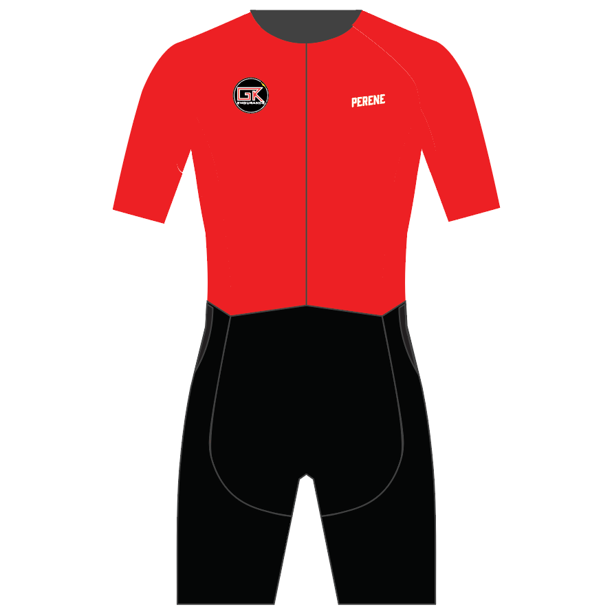 GK ENDURANCE x PERENE: Male Sleeved Tri Suit Red