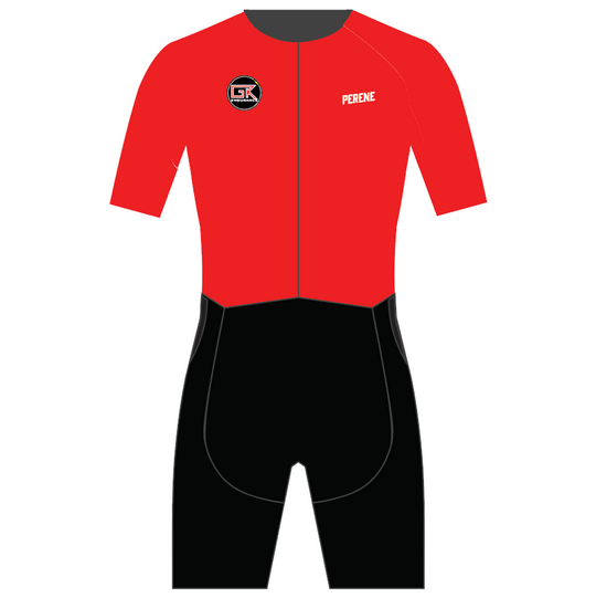 GK ENDURANCE x PERENE: Male Sleeved Tri Suit Red
